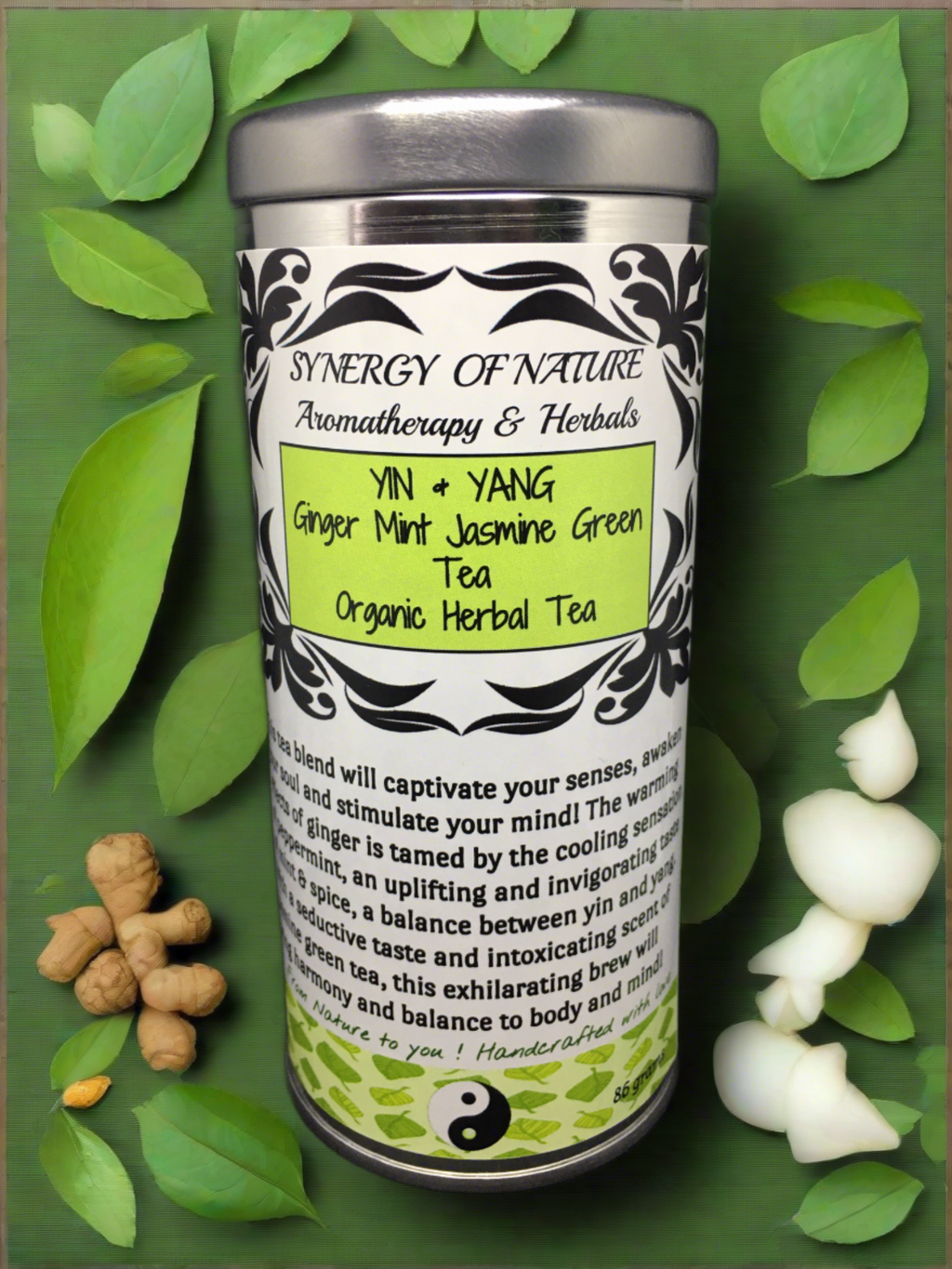 Yin & Yang Ginger Mint Jasmine Green Tea Organic Herbal Tea