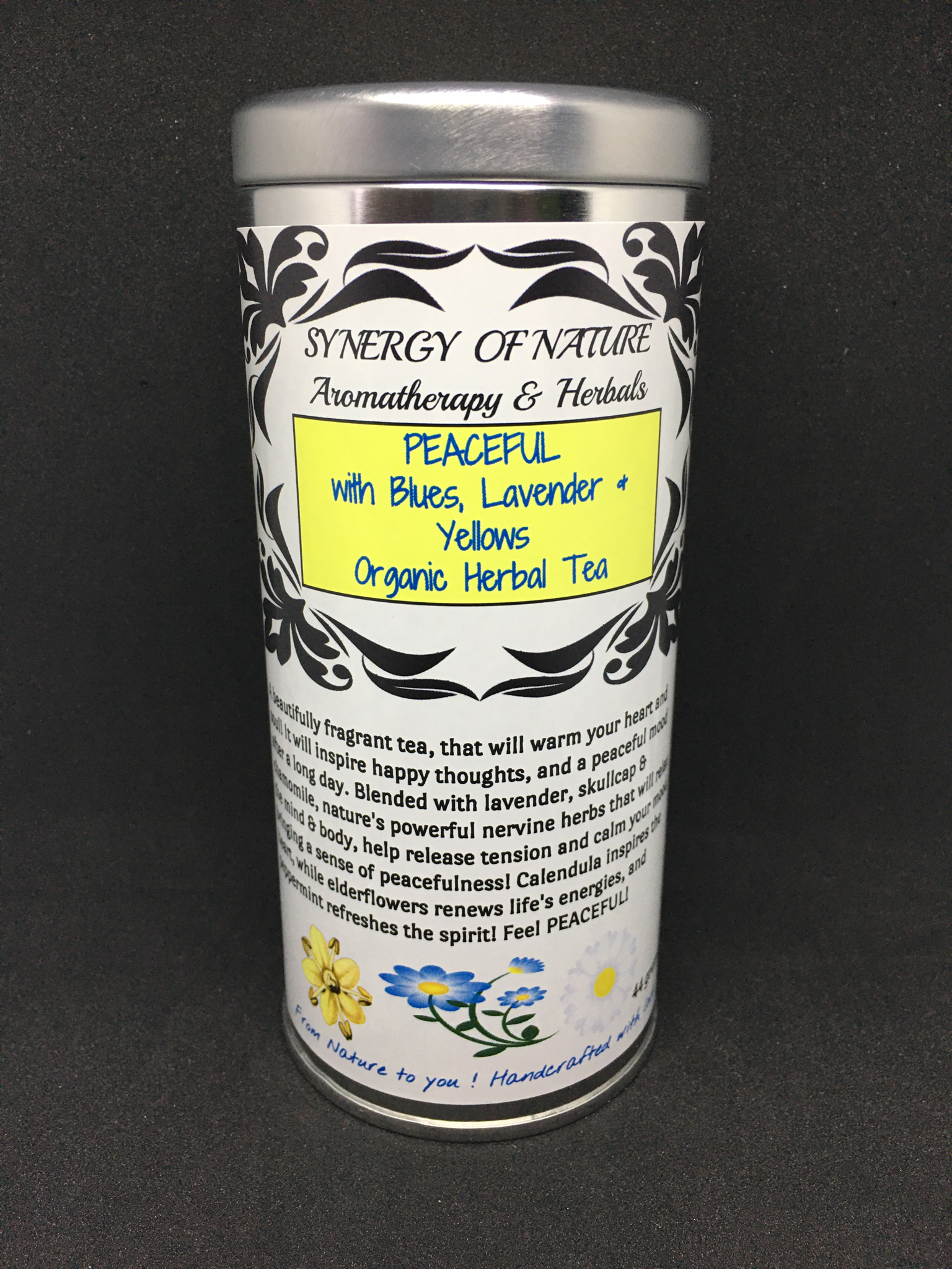 Peaceful with Blues, Lavender & Yellows Organic Herbal Tea