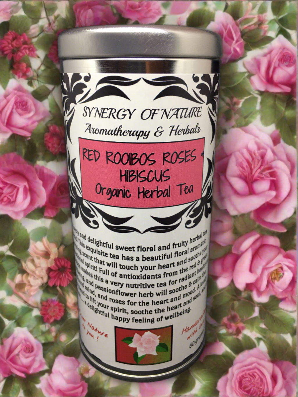 Red Rooibos Roses Hibiscus Organic Herbal Tea