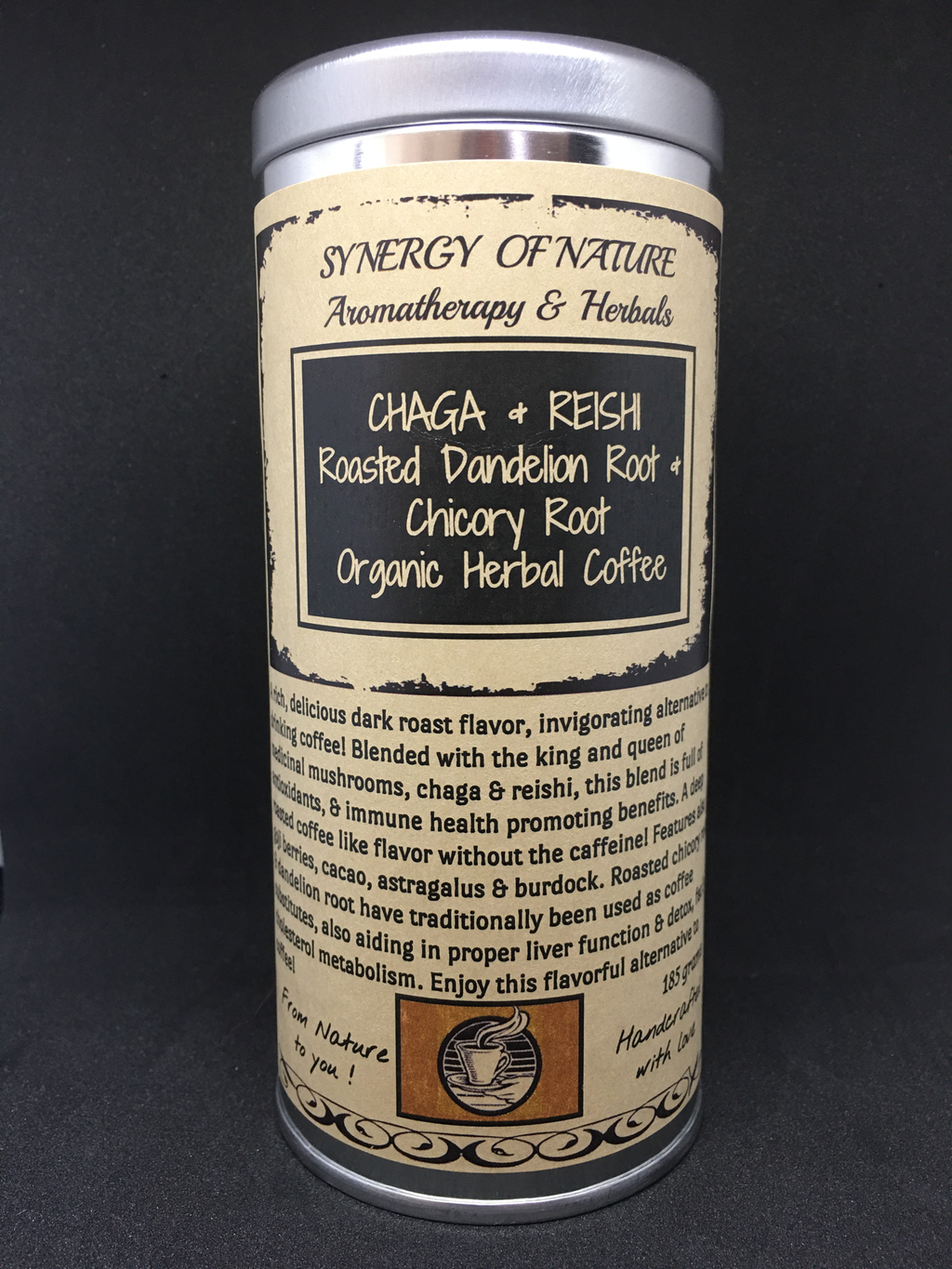 Chaga & Reishi with Cordyceps mushroom & Rhodiola root Roasted Dandelion Root & Chicory Root Organic Herbal Coffee