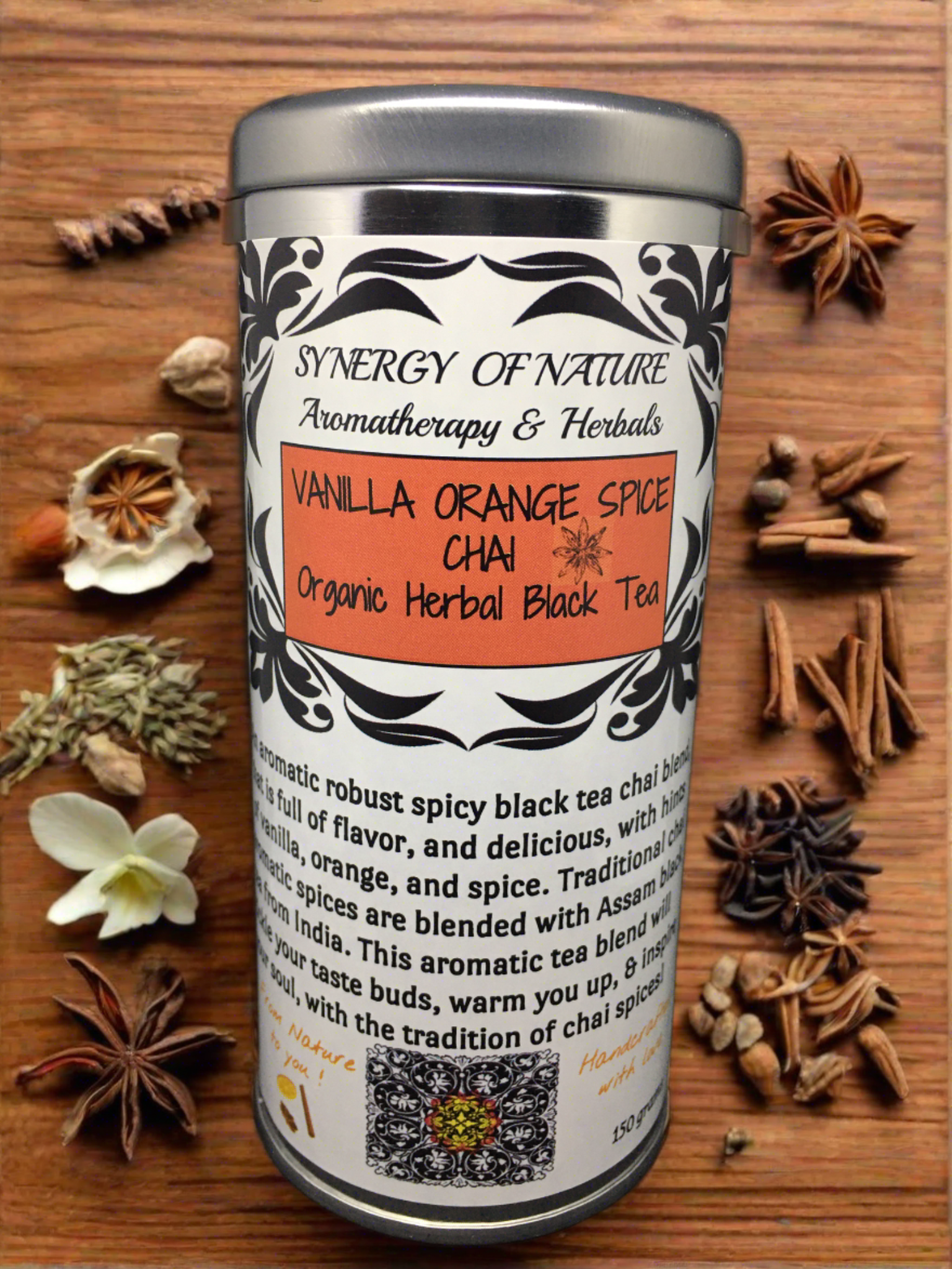 Vanilla Orange Spice Chai Organic Herbal Black Tea