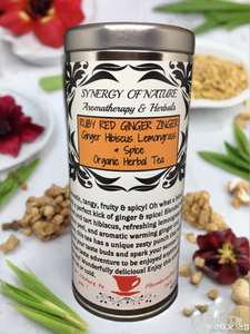 Ruby Red Ginger Zinger Ginger Hibiscus Lemongrass & Spice Organic Herbal Tea